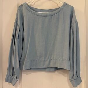 Everly Blue Soft Blouse Women’s Size S Casual Lightweight Top